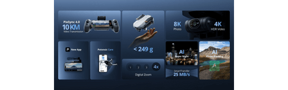 ATOM 2 Drone with 8K Camera, AI Track, 10km Video Transmission, Vertical Shooting, C0